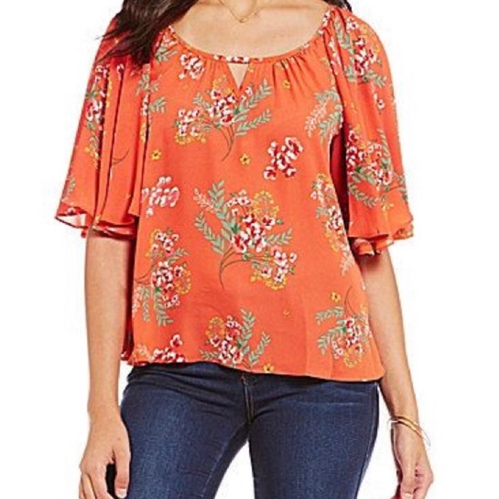 Copper Key Floral Top
